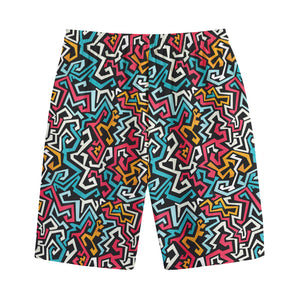 Abstract Funky Pattern Print Cotton Shorts