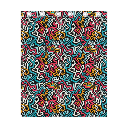 Abstract Funky Pattern Print Curtain