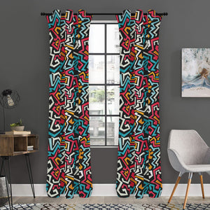 Abstract Funky Pattern Print Curtain