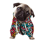 Abstract Funky Pattern Print Dog Zip Up Hoodie