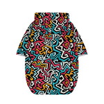 Abstract Funky Pattern Print Dog Zip Up Hoodie