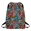 Abstract Funky Pattern Print Drawstring Backpack