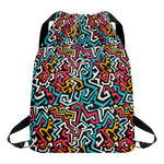Abstract Funky Pattern Print Drawstring Backpack