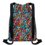Abstract Funky Pattern Print Drawstring Backpack