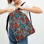 Abstract Funky Pattern Print Drawstring Backpack