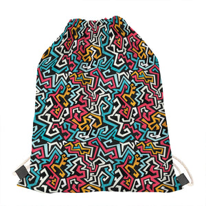 Abstract Funky Pattern Print Drawstring Bag