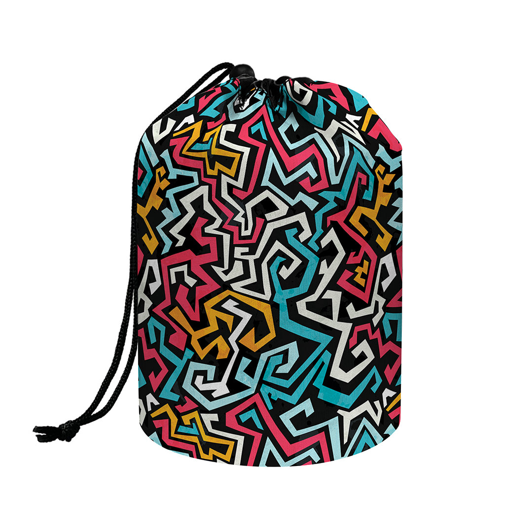 Abstract Funky Pattern Print Drawstring Makeup Bag