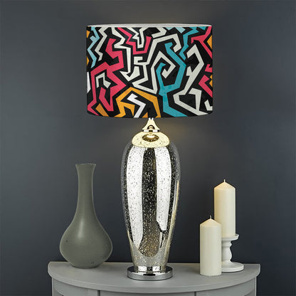 Abstract Funky Pattern Print Drum Lamp Shade