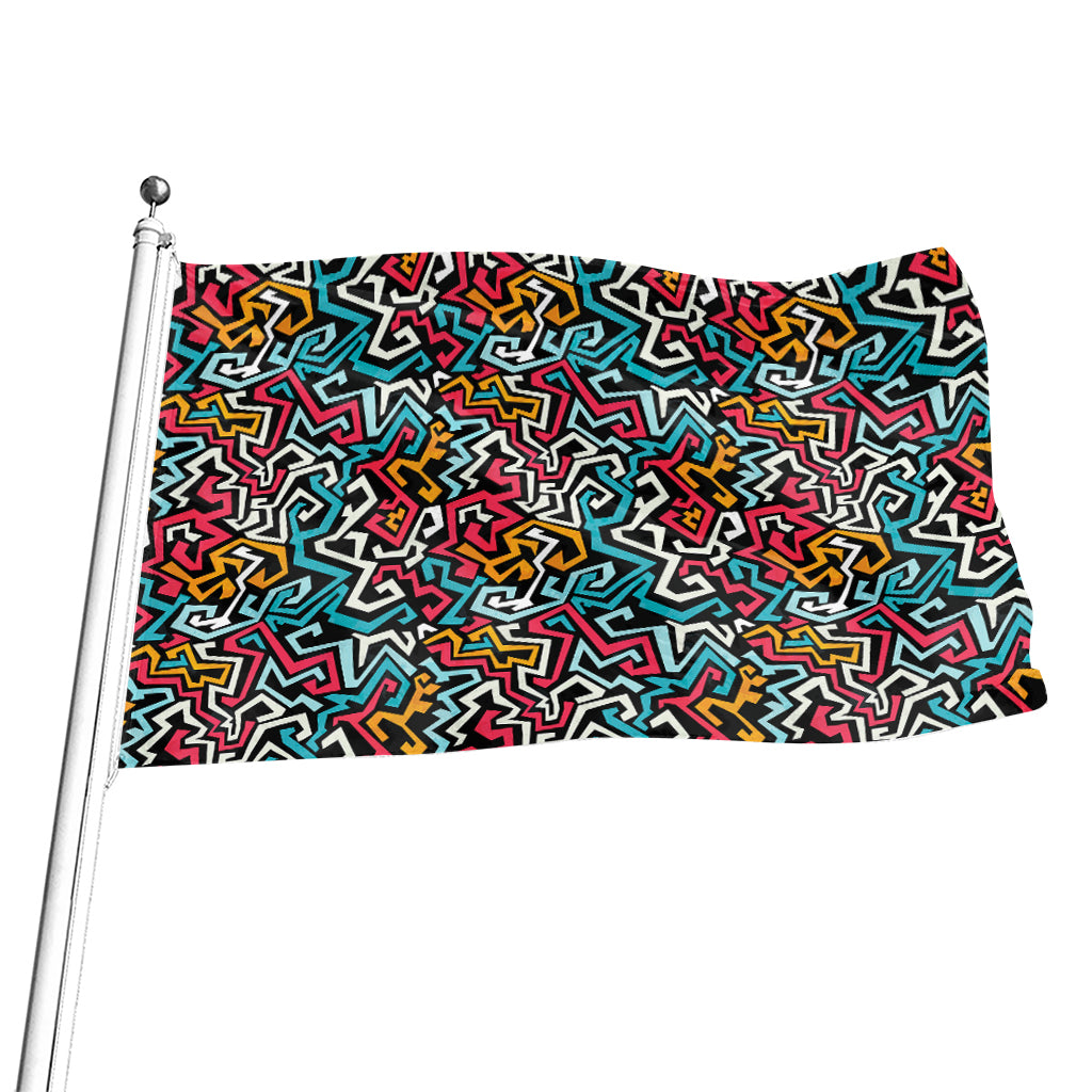 Abstract Funky Pattern Print Flag