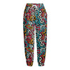 Abstract Funky Pattern Print Fleece Lined Knit Pants