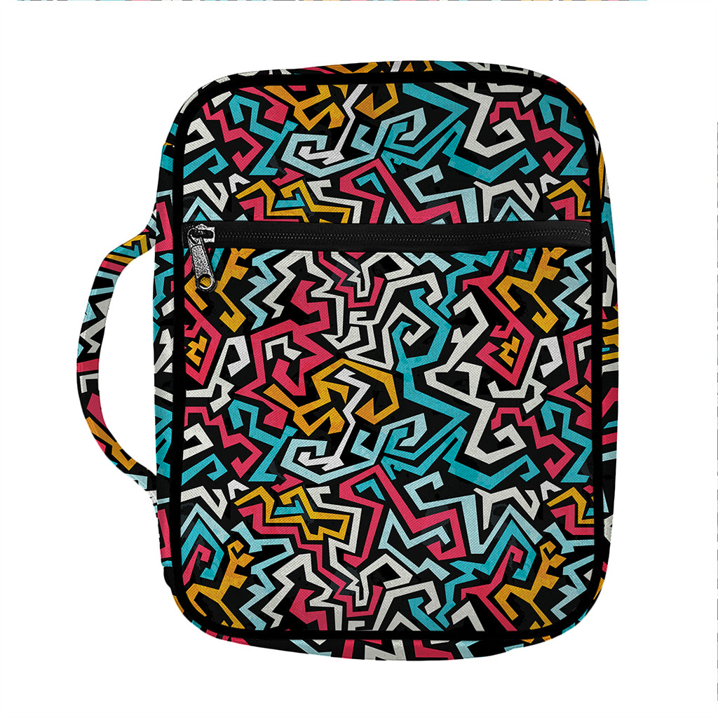 Abstract Funky Pattern Print Front Pocket Bible Bag