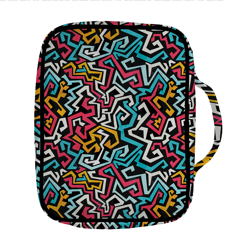 Abstract Funky Pattern Print Front Pocket Bible Bag