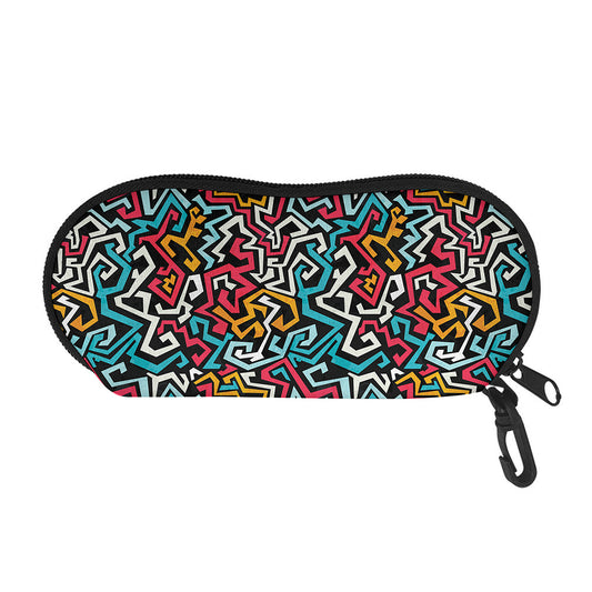 Abstract Funky Pattern Print Glasses Case