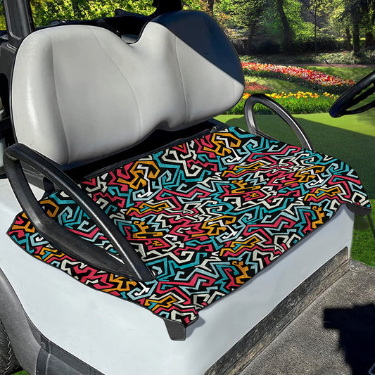 Abstract Funky Pattern Print Golf Cart Seat Cover