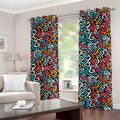 Abstract Funky Pattern Print Grommet Curtains