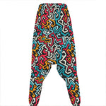 Abstract Funky Pattern Print Hammer Pants