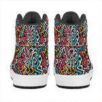 Abstract Funky Pattern Print High Top Leather Sneakers