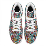 Abstract Funky Pattern Print High Top Leather Sneakers