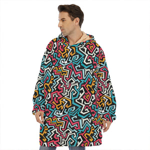 Abstract Funky Pattern Print Hoodie Blanket