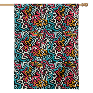 Abstract Funky Pattern Print House Flag