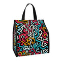 Abstract Funky Pattern Print Insulated Lunch Tote