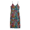 Abstract Funky Pattern Print Jersey Midi Cami Dress