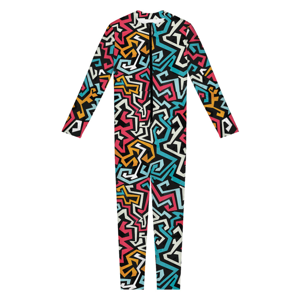 Abstract Funky Pattern Print Jumpsuit