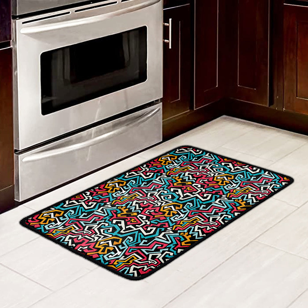 Abstract Funky Pattern Print Kitchen Mat
