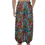 Abstract Funky Pattern Print Lantern Pants