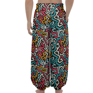 Abstract Funky Pattern Print Lantern Pants