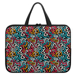 Abstract Funky Pattern Print Laptop Sleeve With Handle