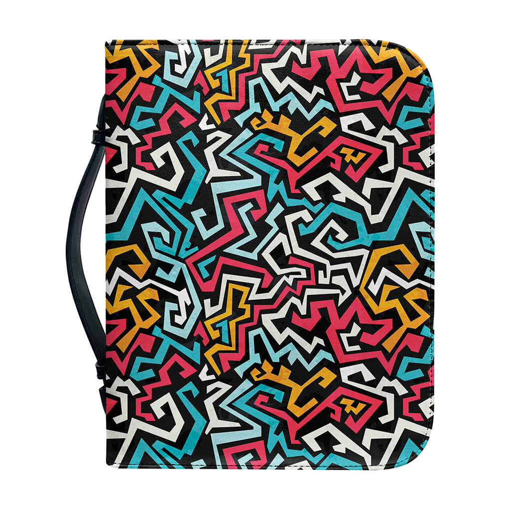 Abstract Funky Pattern Print Leather Bible Cover