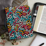 Abstract Funky Pattern Print Leather Bible Cover