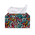 Abstract Funky Pattern Print Leather Tissue Box Cover