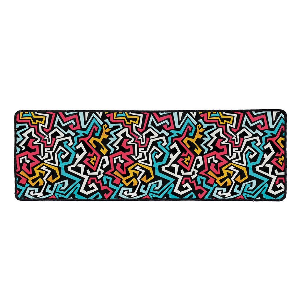 Abstract Funky Pattern Print Long Kitchen Mat