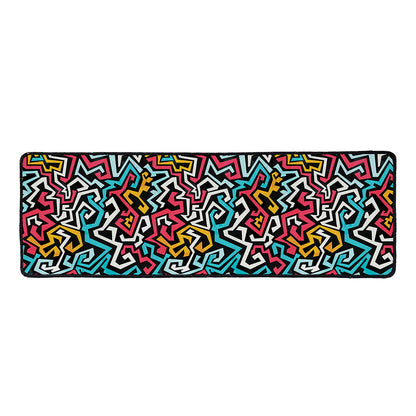 Abstract Funky Pattern Print Long Kitchen Mat