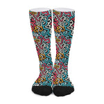 Abstract Funky Pattern Print Long Socks