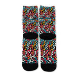 Abstract Funky Pattern Print Long Socks