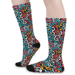 Abstract Funky Pattern Print Long Socks