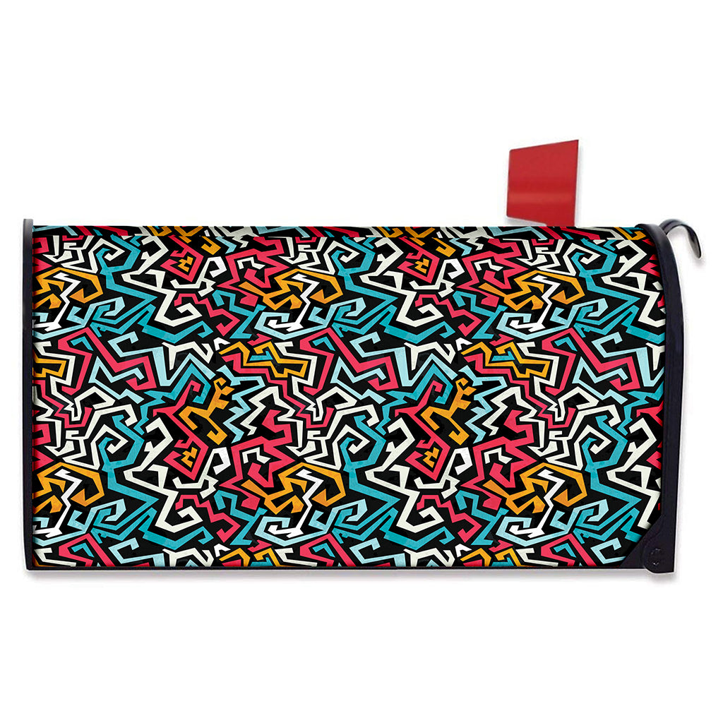 Abstract Funky Pattern Print Mailbox Cover