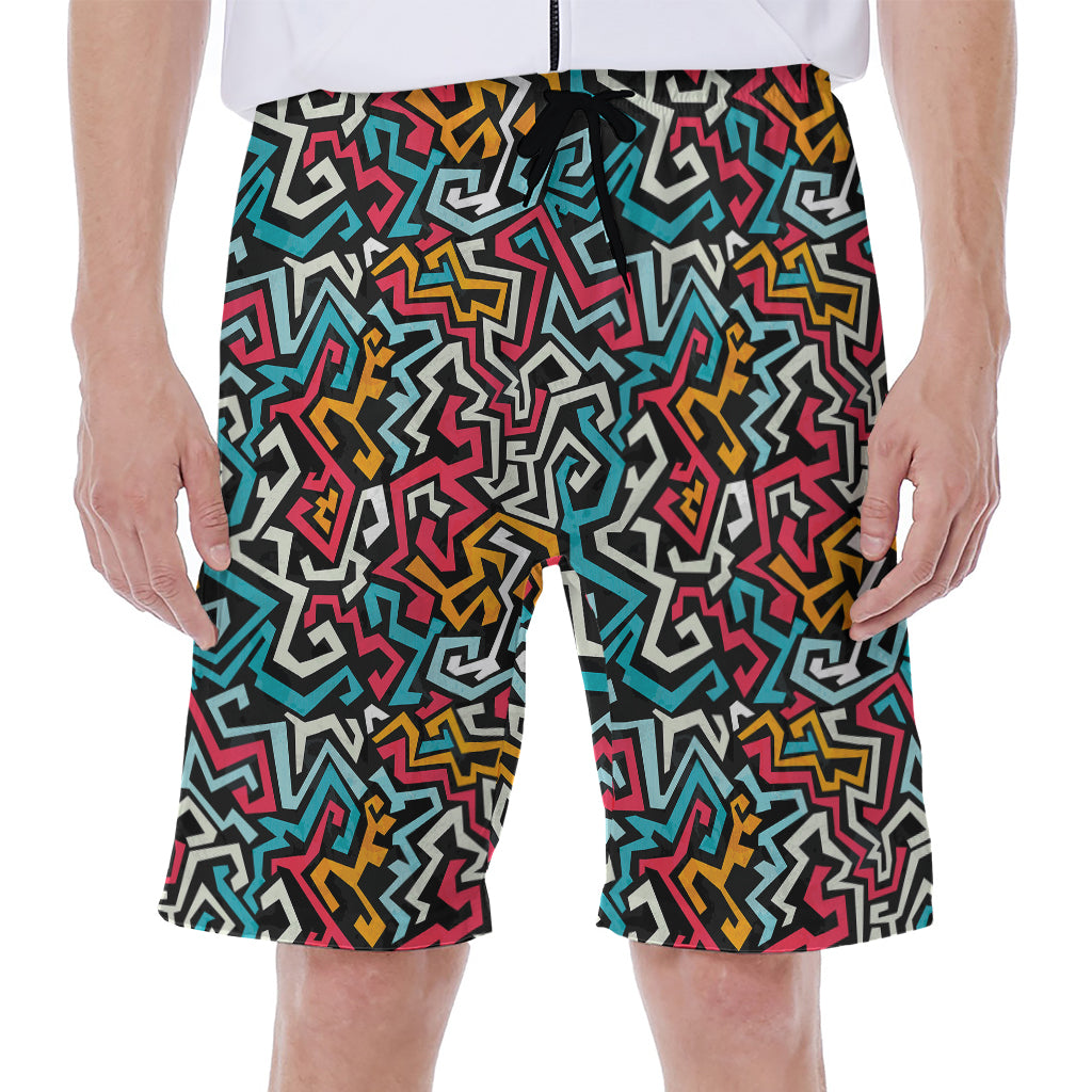 Abstract Funky Pattern Print Men's Beach Shorts