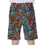 Abstract Funky Pattern Print Men's Beach Shorts