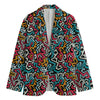 Abstract Funky Pattern Print Men's Blazer