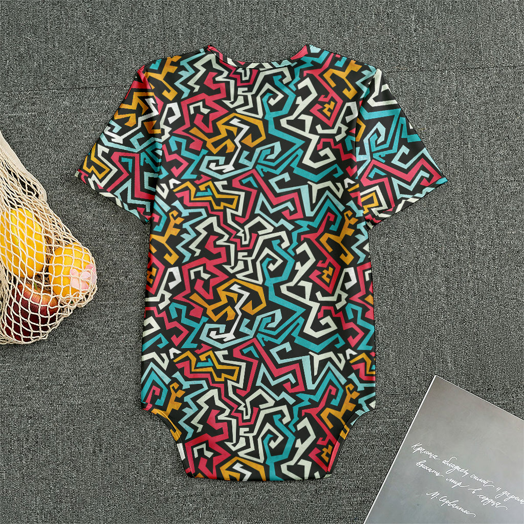 Abstract Funky Pattern Print Men's Bodysuit