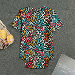 Abstract Funky Pattern Print Men's Bodysuit