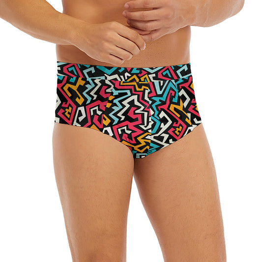 Abstract Funky Pattern Print Men's Briefs