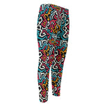 Abstract Funky Pattern Print Men's Compression Pants