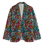 Abstract Funky Pattern Print Men's Cotton Blazer