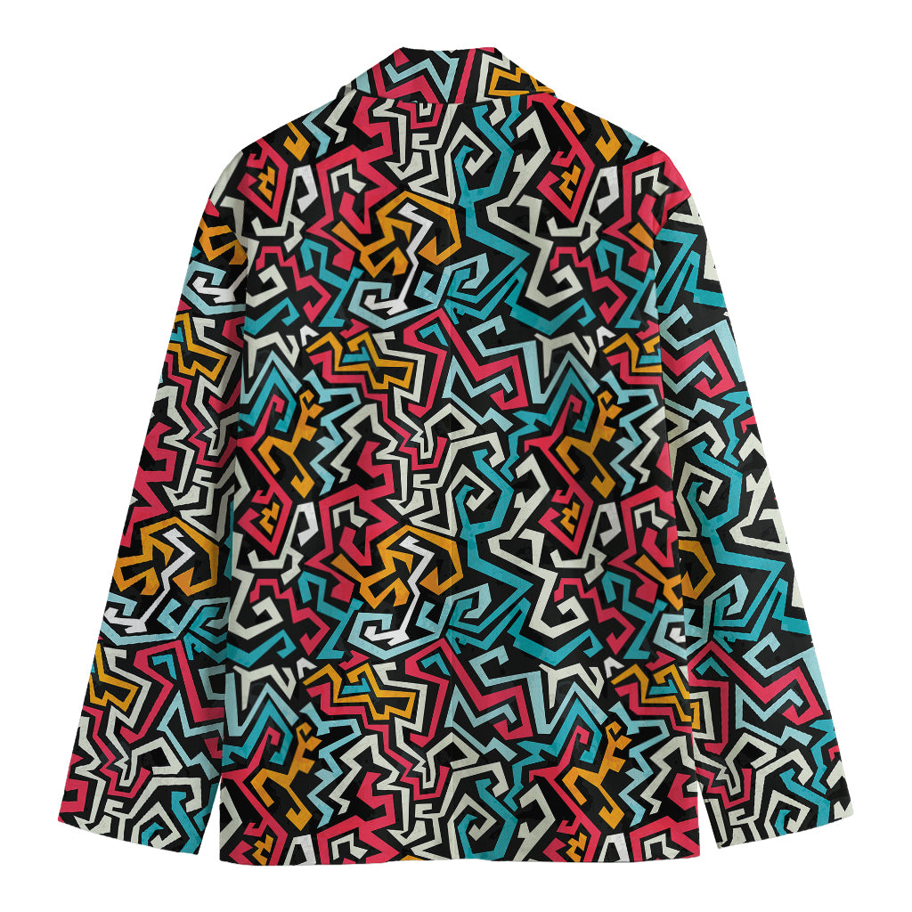 Abstract Funky Pattern Print Men's Cotton Blazer