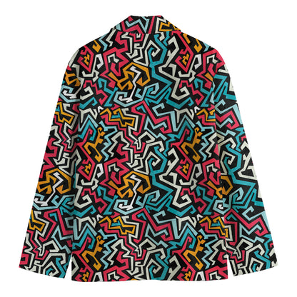 Abstract Funky Pattern Print Men's Cotton Blazer